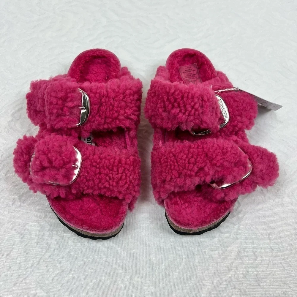 Birkenstock Arizona Kids Shearling Sandals Pink 35